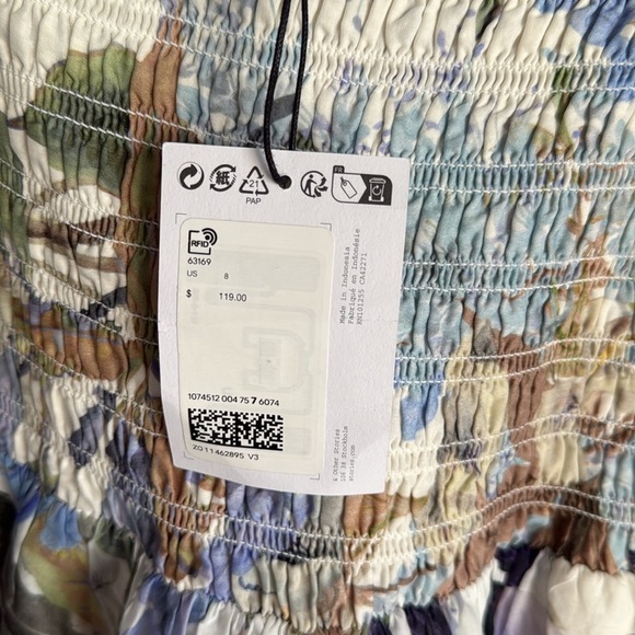 NEW OTHER STORIES  Floral Long Sleeve Smocked Cotton Dress 8 - Picture 6 of 14